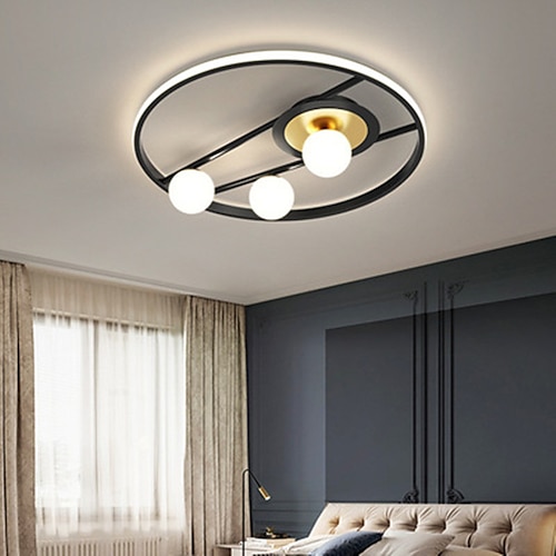

50 cm LED Ceiling Light Dimmable Nordic Modern Black Gold Circle Design Flush Mount Lights Metal Artistic Style Modern Style Stylish Painted Finishes Artistic LED 220-240V