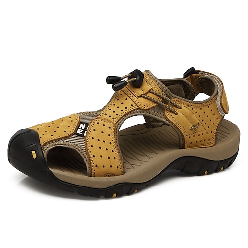

Per uomo Sandali Sandali escursionistici all'aperto. Sandali sportivi Informale Esterno Giornaliero Footing Pelle Traspirante Antiscivolo Oro Cachi Blu Estate