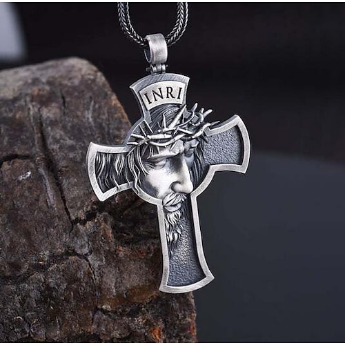 

1pc Pendant Necklace For Men's Festival Alloy Cross