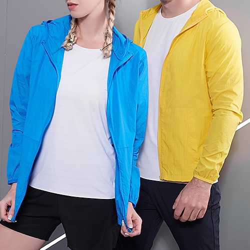 

Men's Women's UPF 50 UV Sun Protection Zip Up Hoodie Long Sleeve Fishing Running Hiking Jacket Windbreaker Summer Outdoor Quick Dry Lightweight Breathable Outerwear Trench Coat Top Camping Climbing