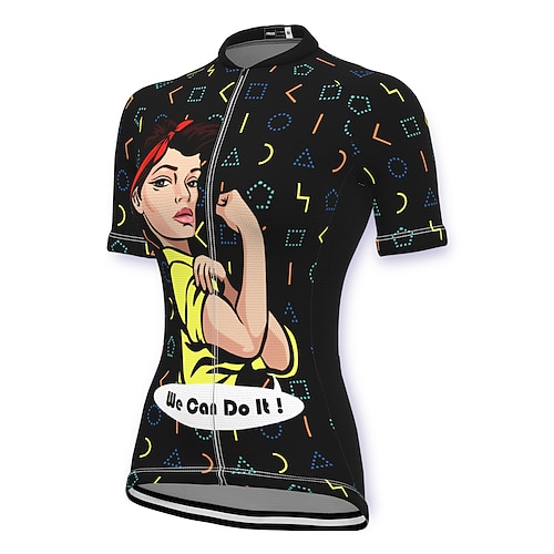 

21Grams Women's Cycling Jersey Short Sleeve Bike Jersey Top with 3 Rear Pockets Mountain Bike MTB Road Bike Cycling Fast Dry Breathable Quick Dry Moisture Wicking Black Graphic Polyester Spandex