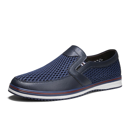 

Men's Loafers & Slip-Ons Comfort Shoes Light Soles Summer Loafers Casual Daily Mesh Breathable Non-slipping Black Blue Gray Spring Summer