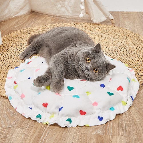 

Dog Cat Pets Cat Beds Dog Bed Mat Pet Sleeping Nest Heart Pumpkin Shaped Portable Foldable Washable Dual-use Mat Nylon for Large Medium Small Dogs and Cats