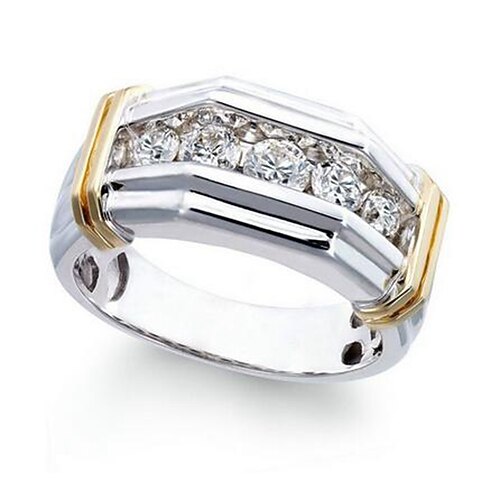 

1pc Band Ring Ring For Men's Cubic Zirconia Alloy