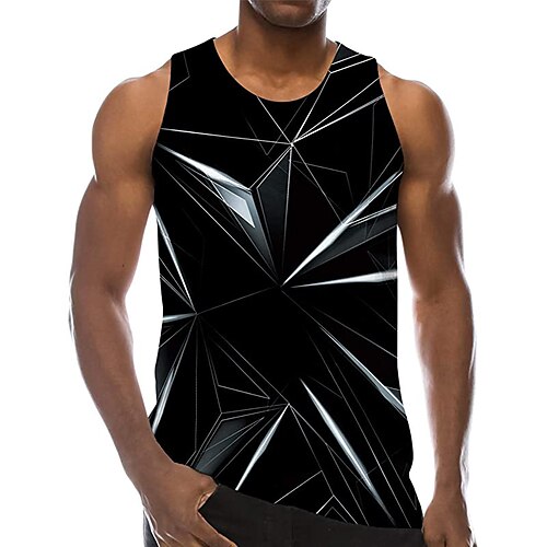 

Herre Tanktop Underskorte Grafiske T-shirts Sjove T-shirts 3D Rund hals Sort Navyblå 3D-udskrivning Daglig Ferie Uden ærmer 3D-udskrivning Tøj Afslappet Strandstil