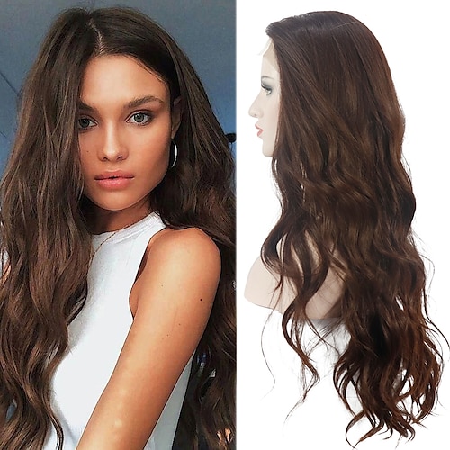 

Synthetic Lace Wig Wavy Style 26 inch Brown Middle Part Wig All Wig Light Brown Dark Brown / Light Brown Brown Gray / Daily Wear / Party / Evening / Lace Front / Synthetic Hair