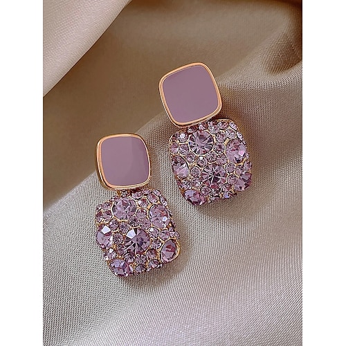 

1 Pair Stud Earrings Earrings For Women's Gift Prom Date Imitation Diamond Alloy Geometrical Ear Jewelry