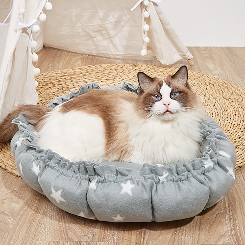 

Dog Cat Pets Cat Beds Dog Bed Mat Pet Sleeping Nest Stars Pumpkin Shaped Portable Foldable Washable Dual-use Mat Nylon for Large Medium Small Dogs and Cats