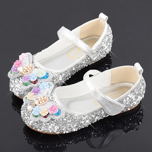 

Girls' Flats Glitters Mary Jane Flower Girl Shoes Princess Shoes Rubber PU Glitter Crystal Sequined Jeweled Little Kids(4-7ys) Big Kids(7years ) Daily Party & Evening Walking Shoes Rhinestone / TR