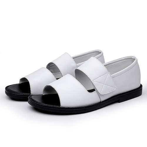 

Men's Sandals Casual Classic Daily Office Career PU White Black Spring Summer