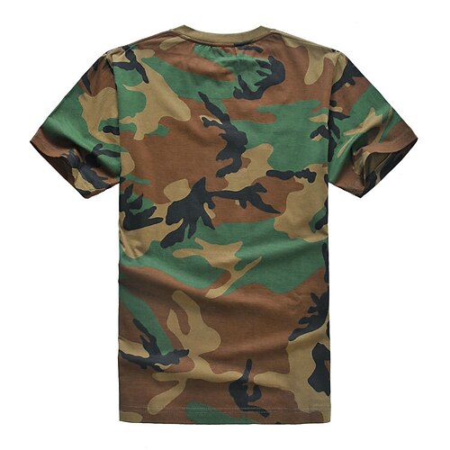 

Men's Hunting T-shirt Tee shirt Camo / Camouflage Short Sleeve Outdoor Summer Breathability Wearable Quick Dry Soft Polyester Yellow Camouflage Green Camouflage Gray