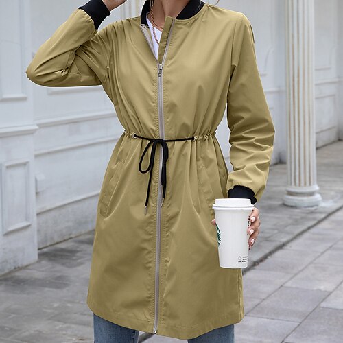 

Women's Rain Poncho Hiking Raincoat Waterproof Hiking Jacket Summer Outdoor Solid Color Waterproof Windproof Quick Dry Lightweight Hoodie Poncho Top Full Length Visible Zipper Fishing Climbing Running