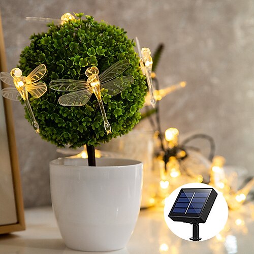 

Outdoor Solar String Light Solar Power LED String Light Outdoor Lamp 5M 20LEDs Outdoor Waterpoof Dragonfly Garden Yard Lawn Party Holiday Decoration Warm White Lighting IP68 LED Solar Garden Light