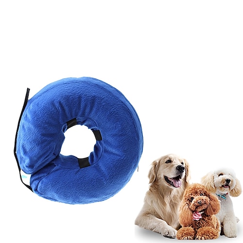 

Dog Cat Pet Recovery Collar Dog Cone Protective Inflatable Collar Elizabeth circle Adjustable Soft Safety Anti-Bite Lick Wound Healing After Surgery Protective Outdoor Walking Solid Colored PVC Small