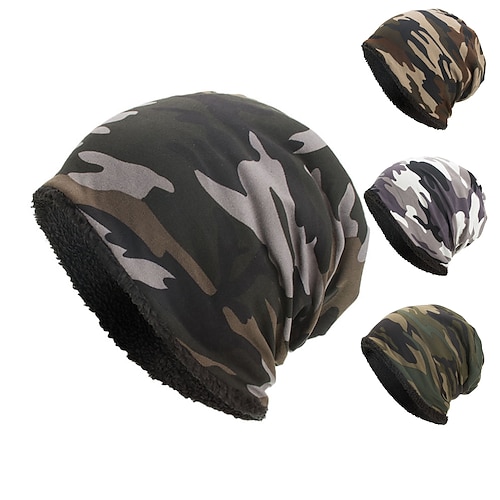 

kvinder og mænd vinter varme hatte baggy camouflage hæklede hatte uld ski beanie kraniet hætter