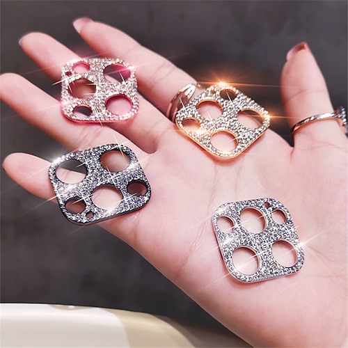 

[1/2/3PCS]New Fashion 3D Glitter Diamond Bling Rhinestone Camera Lens Protector For iPhone 14 13 12 Pro Max mini 11 Pro Max Camera Tempered film Screen Cover