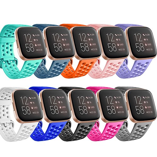 

1 pcs Smart Watch Band for Fitbit Versa 2 / Versa / Versa Lite Silicone Smartwatch Strap Soft Breathable Sport Band Classic Buckle Replacement Wristband