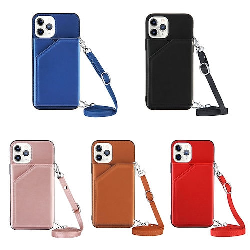 

Phone Case For Apple Back Cover Leather iPhone 14 Pro Max 14 Plus 13 12 11 Pro Max Mini X XR XS Card Holder Shockproof Solid Color TPU PU Leather
