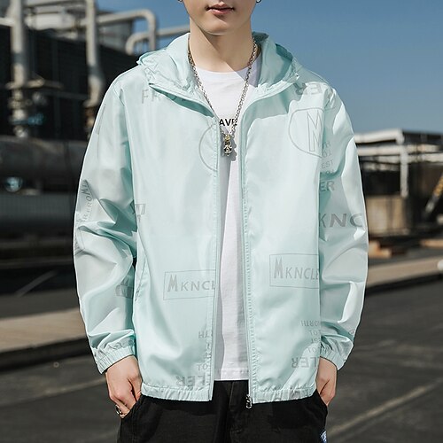 

Men's UPF 50 UV Sun Protection Zip Up Hoodie Long Sleeve Fishing Running Hiking Jacket Windbreaker Summer Outdoor Quick Dry Lightweight Breathable Outerwear Coat Top Hunting Climbing