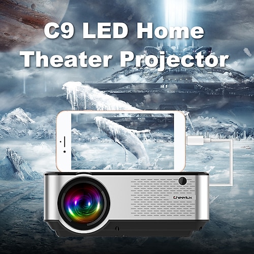 

Cheerlux C9 LED Projector WIFI Projector Keystone Correction 1080P (1920x1080) 2800 lm Compatible with TV Stick