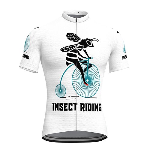 

21Grams Men's Cycling Jersey Short Sleeve Bike Jersey Top with 3 Rear Pockets Mountain Bike MTB Road Bike Cycling Breathable Quick Dry Moisture Wicking Soft White Graphic Polyester Spandex Sports