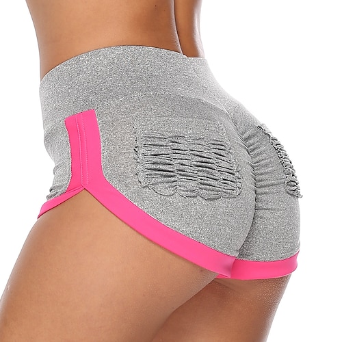 

Women's Yoga Shorts Elastic Waistband Pocket Solid Color Sport Athleisure Bottoms Breathable Soft Squat Proof Yoga Fitness Gym Workout Pilates Running Athletic Athleisure Activewear / Micro-elastic