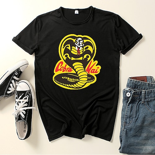 

Inspired by Cobra Kai the Karate Kid Cobra Kai Cosplay Costume T-shirt Cartoon Harajuku Graphic Kawaii T-shirt For Men's Women's Adults' Polyester / Cotton Blend