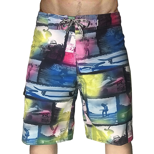 

Men's Swim Shorts Swim Trunks Board Shorts Bottoms Breathable Quick Dry Drawstring With Pockets - Swimming Surfing Beach Water Sports Printed Summer