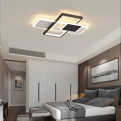 

52 cm LED Ceiling Light Dimmable Square Design Black Gold Geometric Shapes Flush Mount Lights Metal Geometrical Painted Finishes LED Modern 110-120V 220-240V