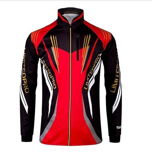 

Men's Fishing Jacket Skin Coat Outdoor Long Sleeve UPF50 UV Protection Quick Dry Lightweight Breathable Jacket Spring Summer Fishing Camping Hiking Cycling / Bike Red White Black / Stretchy
