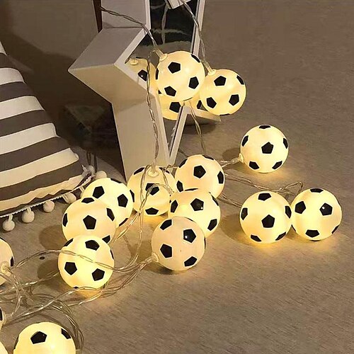 

luci della stringa di calcio led euro cup 10 20 led 1 set 1,5 m 3 m bianco caldo multi colore natale festa all'aperto capodanno decorativo batterie aa alimentate