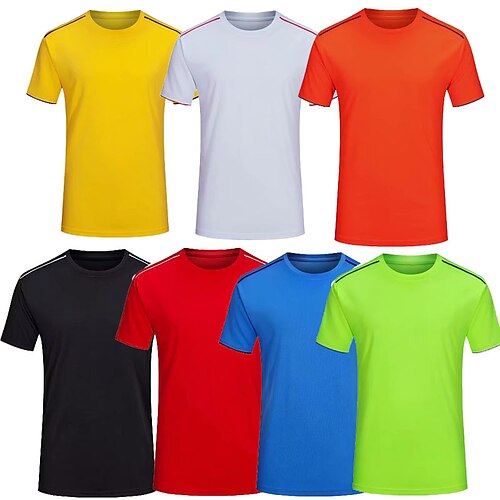 

Men's Boys' T shirt Hiking Tee shirt Short Sleeve Crew Neck Outerwear Tee Tshirt Top Outdoor Quick Dry Lightweight Breathable Sweat wicking Spring Summer Polyester White / Black Red / Black