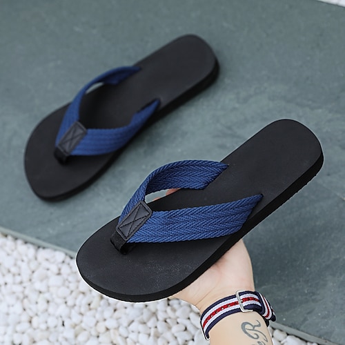 

Men's Slippers & Flip-Flops Casual Beach Home Beach Rubber Breathable Non-slipping Black Red Blue Summer