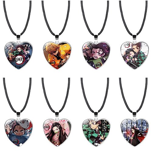 

1pc Pendant Necklace Necklace For Men's Women's Street Gift Masquerade Glass Chrome Cartoon Heart