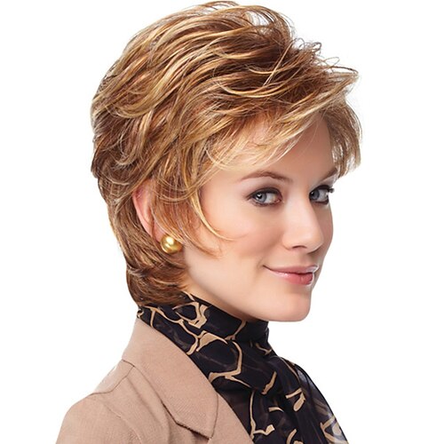 

Brown Wigs for Women Synthetic Wig Wavy Wavy Wig Blonde Short Blonde Synthetic Hair Women's Blonde