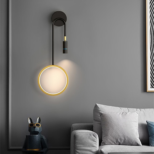 

Modern LED Wall Light Bedside Lamp With Spot Light Circle Design Living Room Bedroom Iron Wall Light 220-240V 13 W