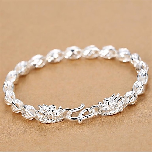 

Men's Chain Bracelet Tennis Bracelet Bracelet Classic Fashion Fashion Trendy Casual / Sporty Korean Cute Copper Bracelet Jewelry Silver For Sport Gift Date Birthday Festival / Silver Plated