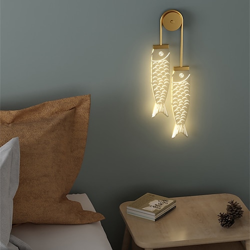 

Cute LED Modern LED Wall Light Gold Fish Design Bedroom Kids Room Iron Wall Light 110-120V 220-240V 10 W