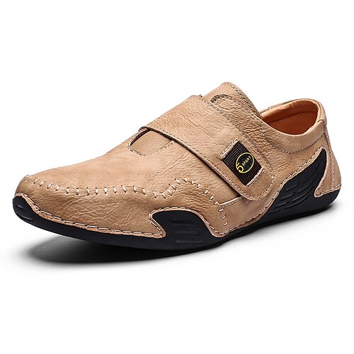 

Men's Loafers & Slip-Ons Comfort Loafers Vintage Business Casual Outdoor Athletic Walking Shoes Trail Running Shoes Nappa Leather Cowhide Handmade Non-slipping Wear Proof Booties / Ankle Boots Almond