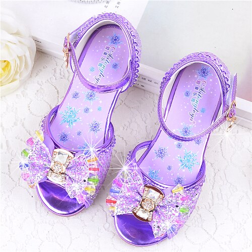 

Girls' Sandals Flower Girl Shoes Princess Shoes School Shoes Rubber PU Little Kids(4-7ys) Big Kids(7years ) Daily Party & Evening Walking Shoes Rhinestone Bowknot Buckle Purple Blue Pink Fall Spring