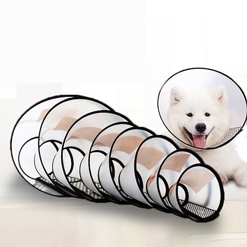 

Dog Cat Pet Cone Pet Recovery Collar Dog Cone Elizabeth circle Adjustable Breathable Stress Relieving Anti-Bite Lick Wound Healing After Surgery Protective Outdoor Walking Solid Colored PP Small Dog