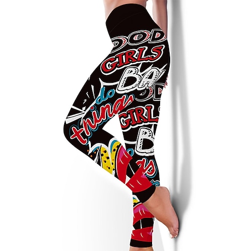 

Dame Yoga leggings Mavekontrol Balleløft Høj Talje Yoga Fitness Gym Træning Underdele Sommerfugl Blomster Sort Hvid Gul Spandex Sport Sportstøj Høj Elasticitet Tynde