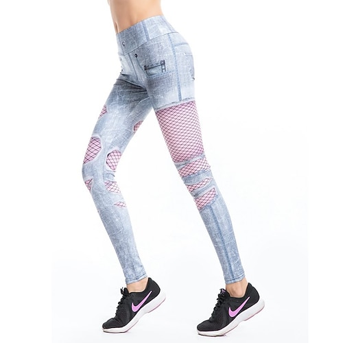 

Activewear Pants Printing Solid Women's Training Running Natural Polyester