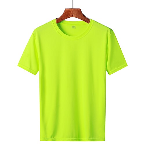 

Men's T shirt Hiking Tee shirt Short Sleeve Crew Neck Tee Tshirt Top Outdoor Quick Dry Lightweight Breathable Stretchy Autumn / Fall Spring Summer POLY Solid Color White Black Red Hunting Fishing