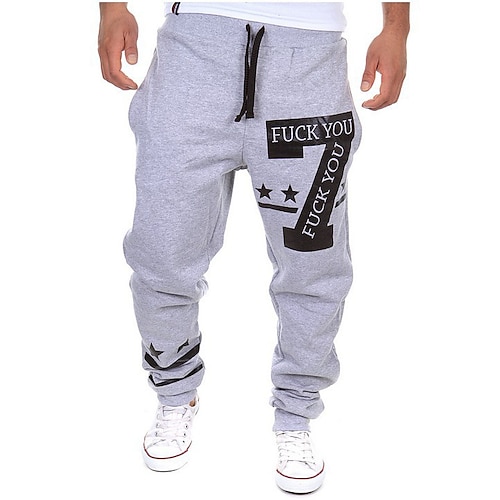 

Men's Sweatpants Joggers Pants Side Pockets Drawstring Letter & Number Star Sport Athleisure Pants Pants / Trousers Bottoms Breathable Moisture Wicking Soft Comfortable Everyday Use Casual Athleisure