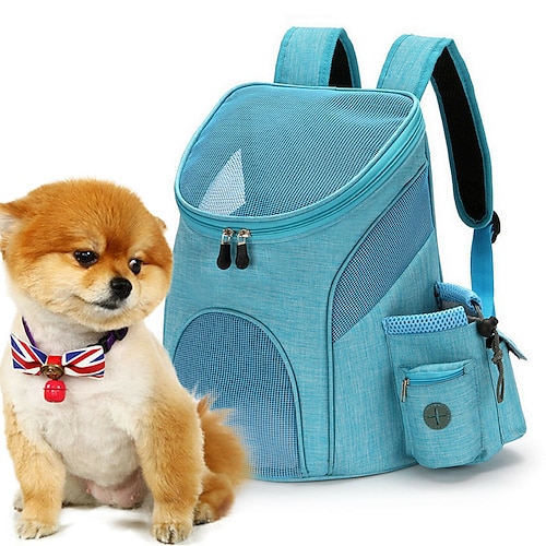 

Dog Cat Pets Carrier Bag Travel Backpack Portable Foldable Breathable Solid Colored Nylon Small Dog Medium Dog Outdoor Hiking Black Red Blue
