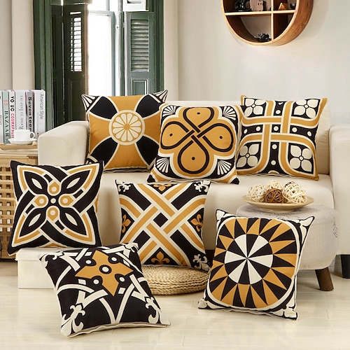 

1 Pc Geometric Cushion Cover Double Side Print 45x45cm for Sofa Bedroom