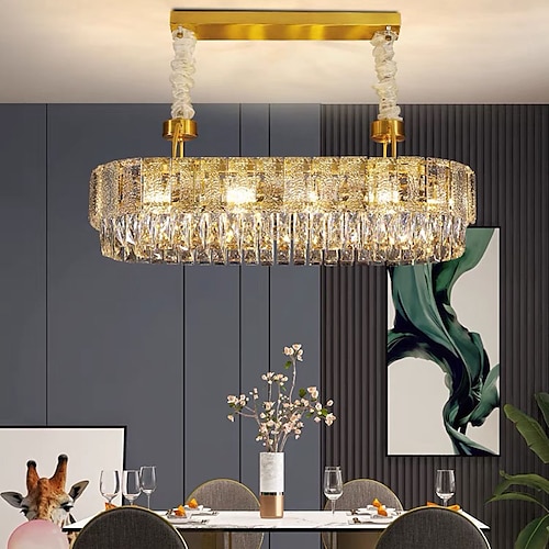 

80 cm Crystal Chandelier LED Pendant Light Gold Luxury Lantern Desgin Chandelier Metal Electroplated LED 110-120V 220-240V