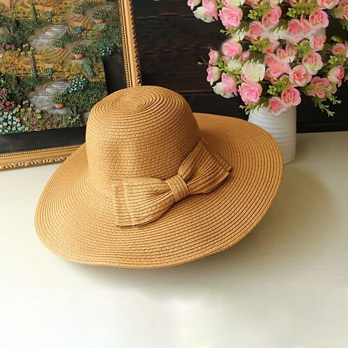 

Straw Straw Hats with Solid 1 PC Holiday / Horse Race Headpiece