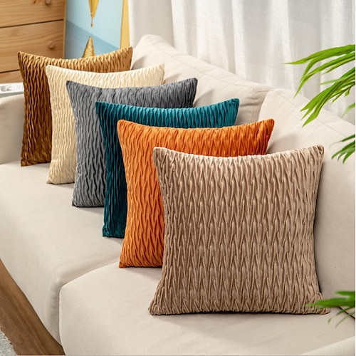 

Double Side 1 Pc Solid Colored Cushion Cover Print 45x45cm for Sofa Bedroom Faux Linen Cushion for Sofa Couch Bed Chair